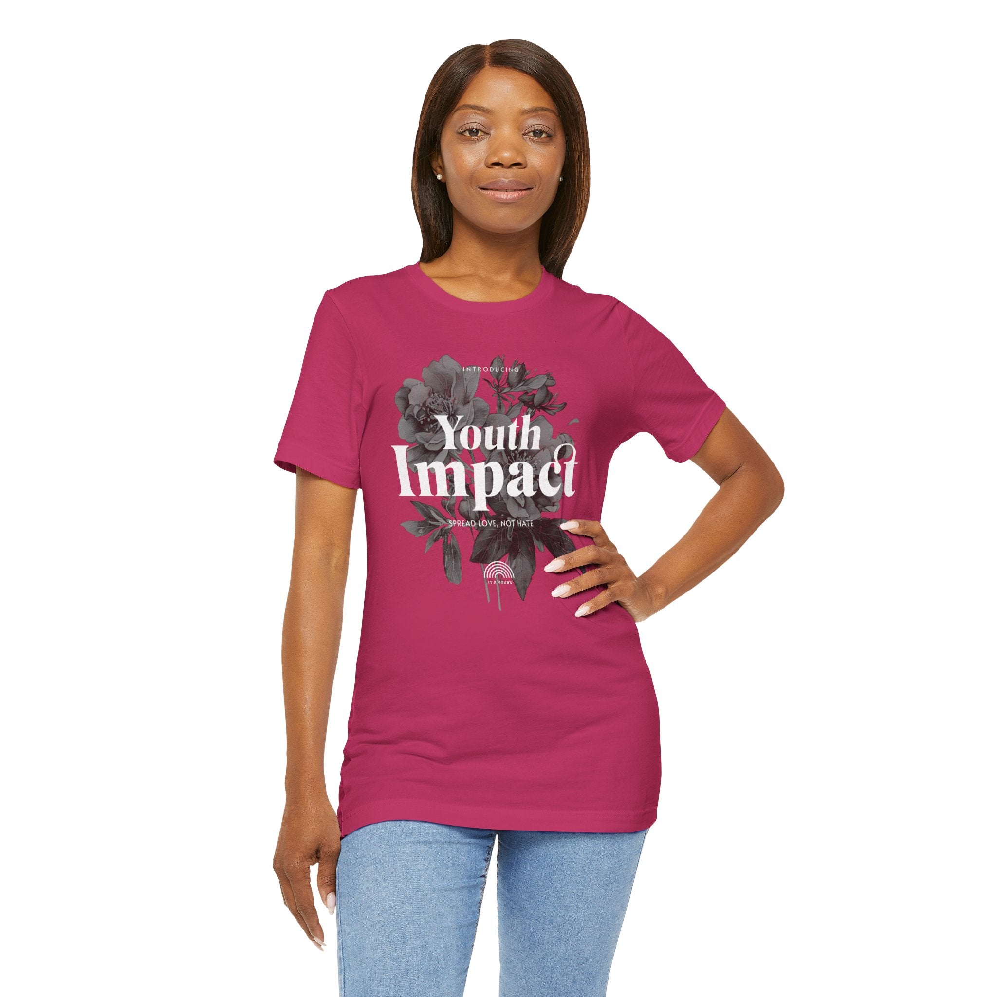 Youth Impact Floral Unisex Tee - Spread Love Not Hate