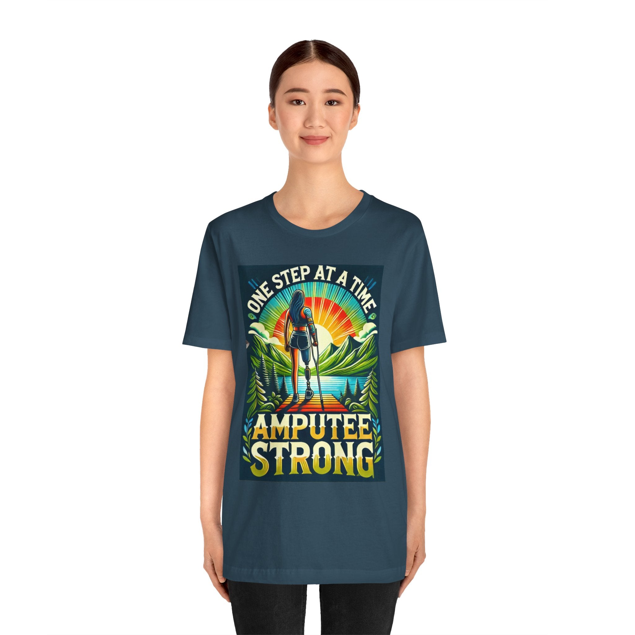 Woman Leg Amputee Amputee Strong  - Graphic Unisex Jersey Short Sleeve Tee