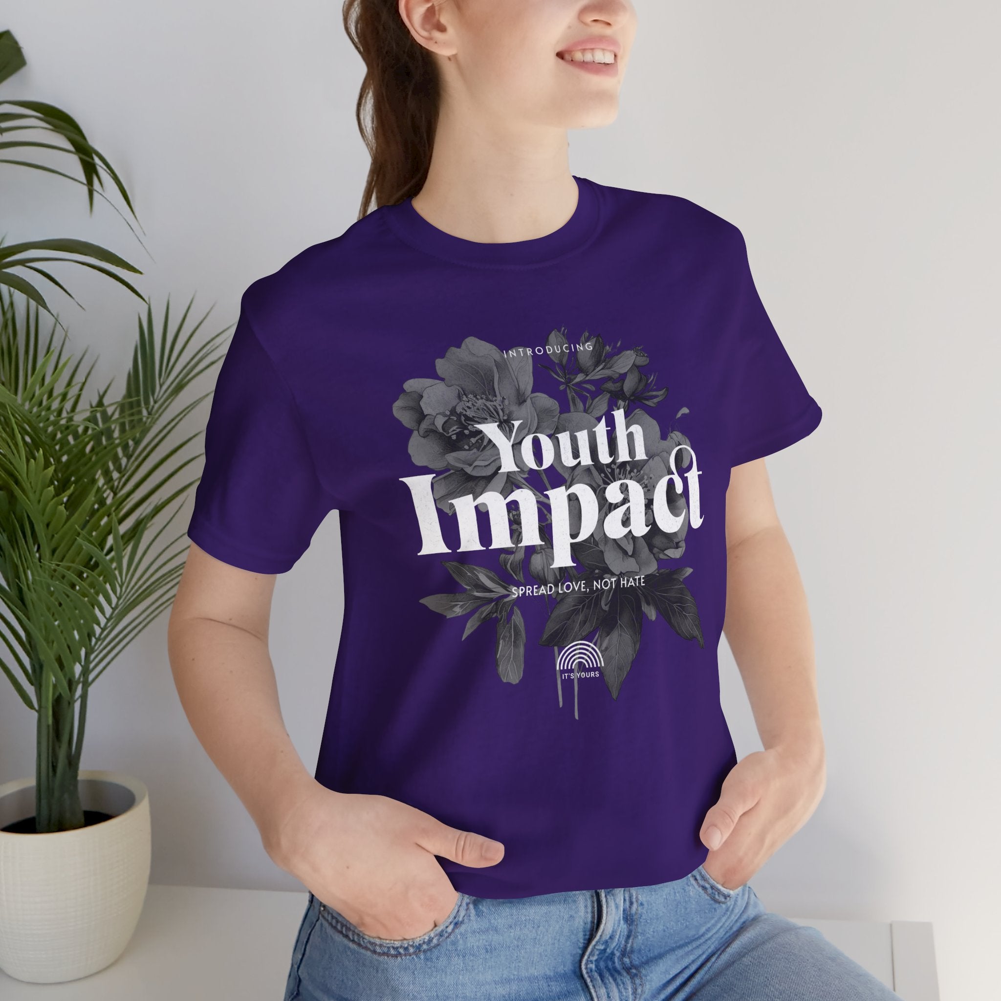 Youth Impact Floral Unisex Tee - Spread Love Not Hate