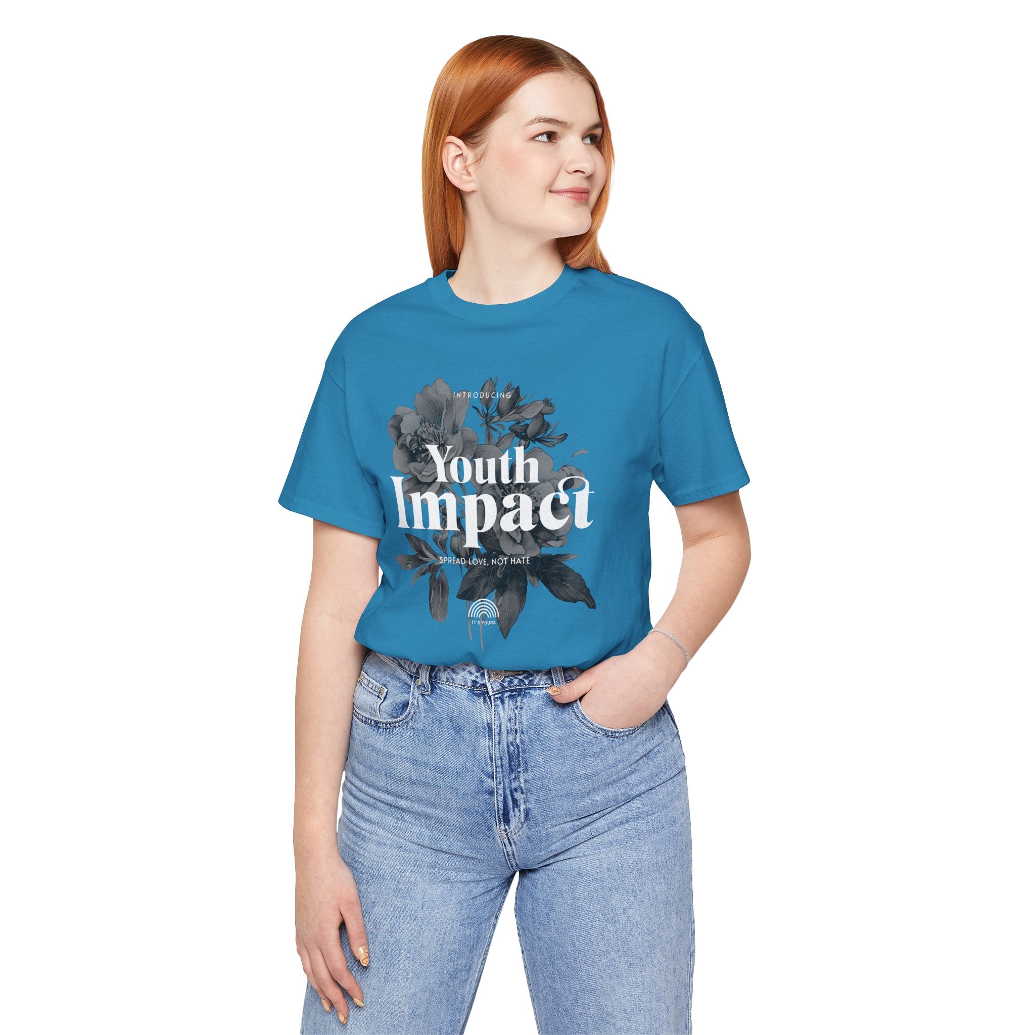 Youth Impact Floral Unisex Tee - Spread Love Not Hate