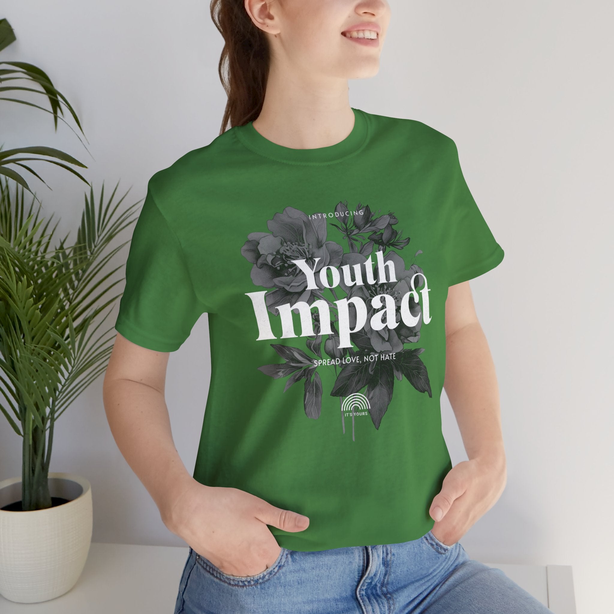 Youth Impact Floral Unisex Tee - Spread Love Not Hate
