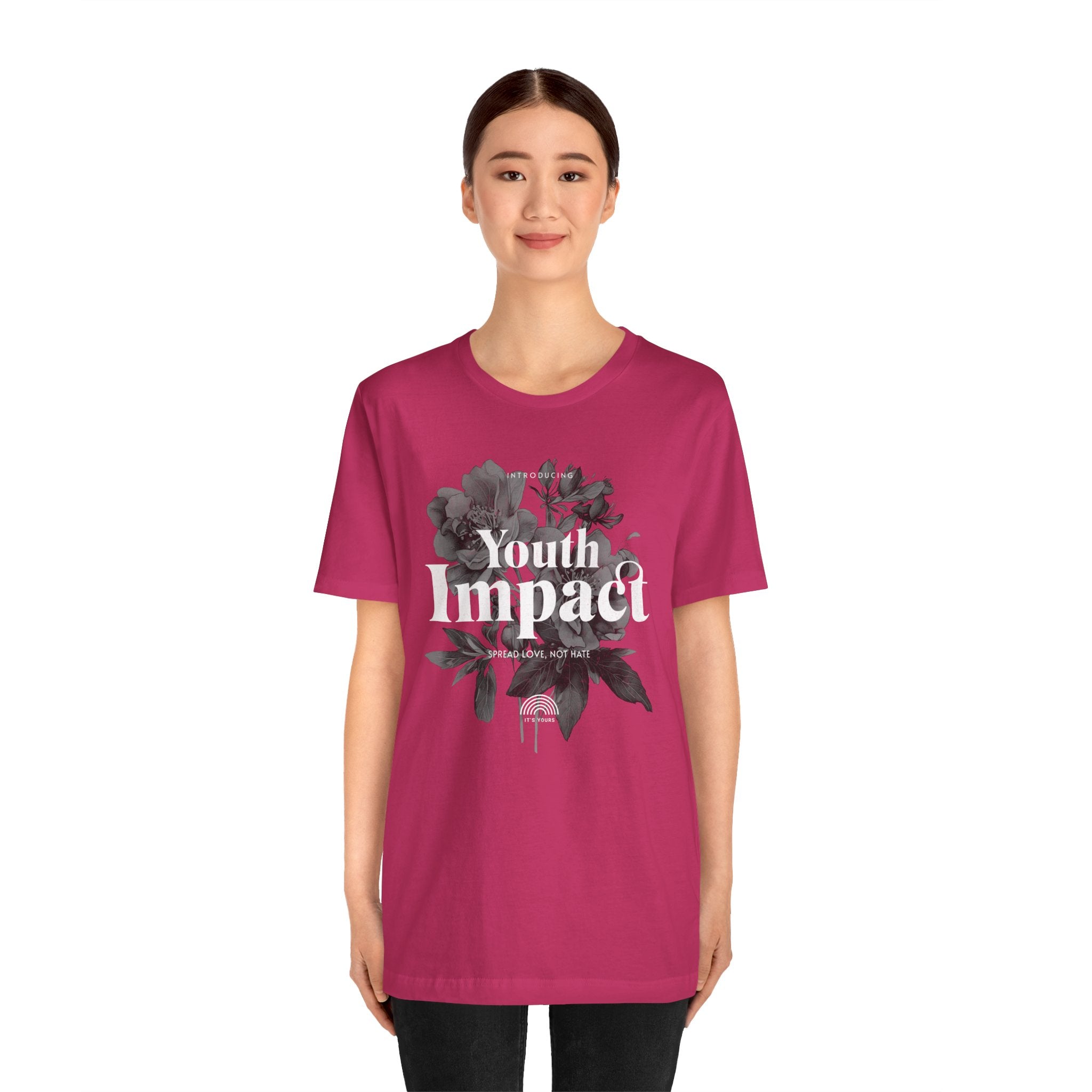 Youth Impact Floral Unisex Tee - Spread Love Not Hate