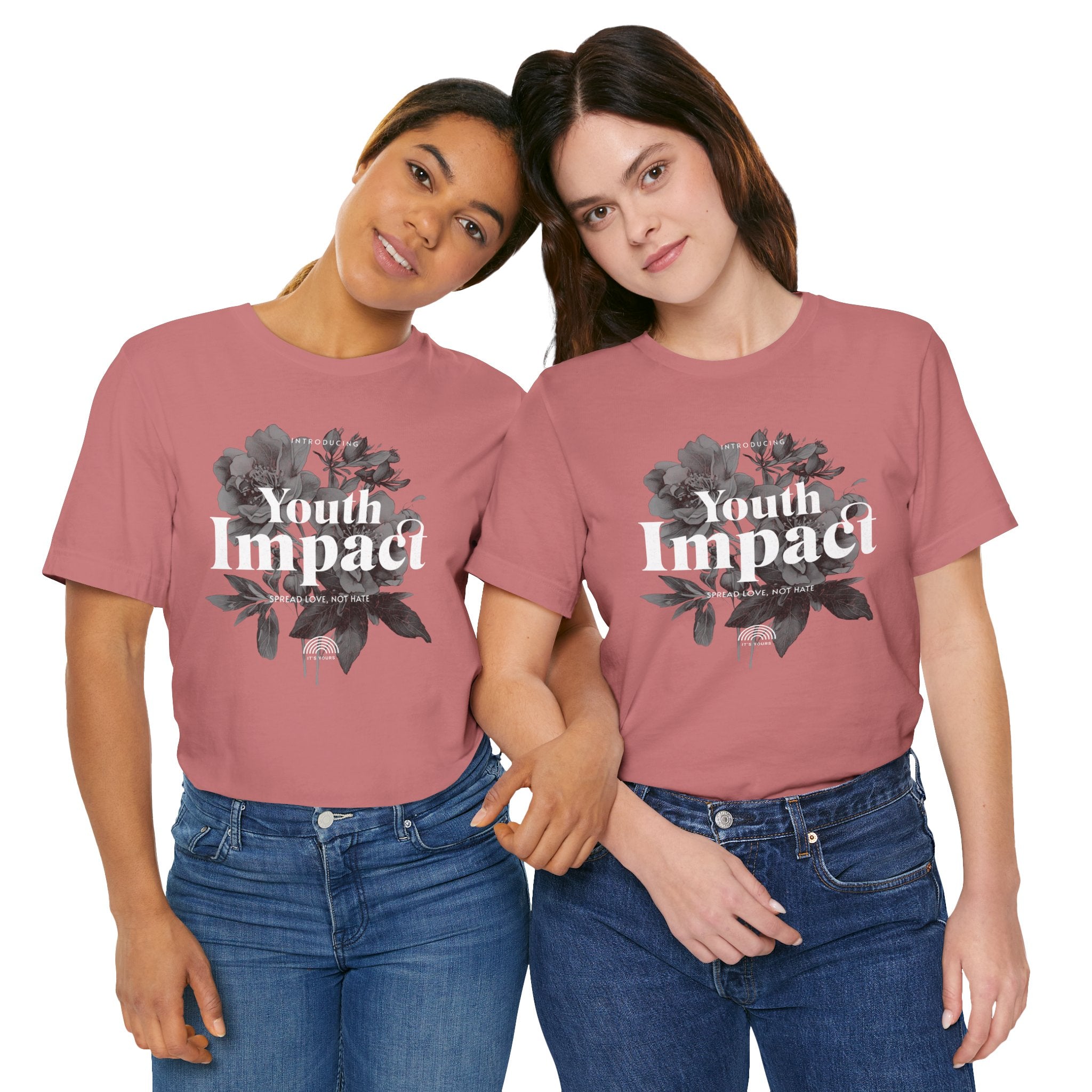 Youth Impact Floral Unisex Tee - Spread Love Not Hate