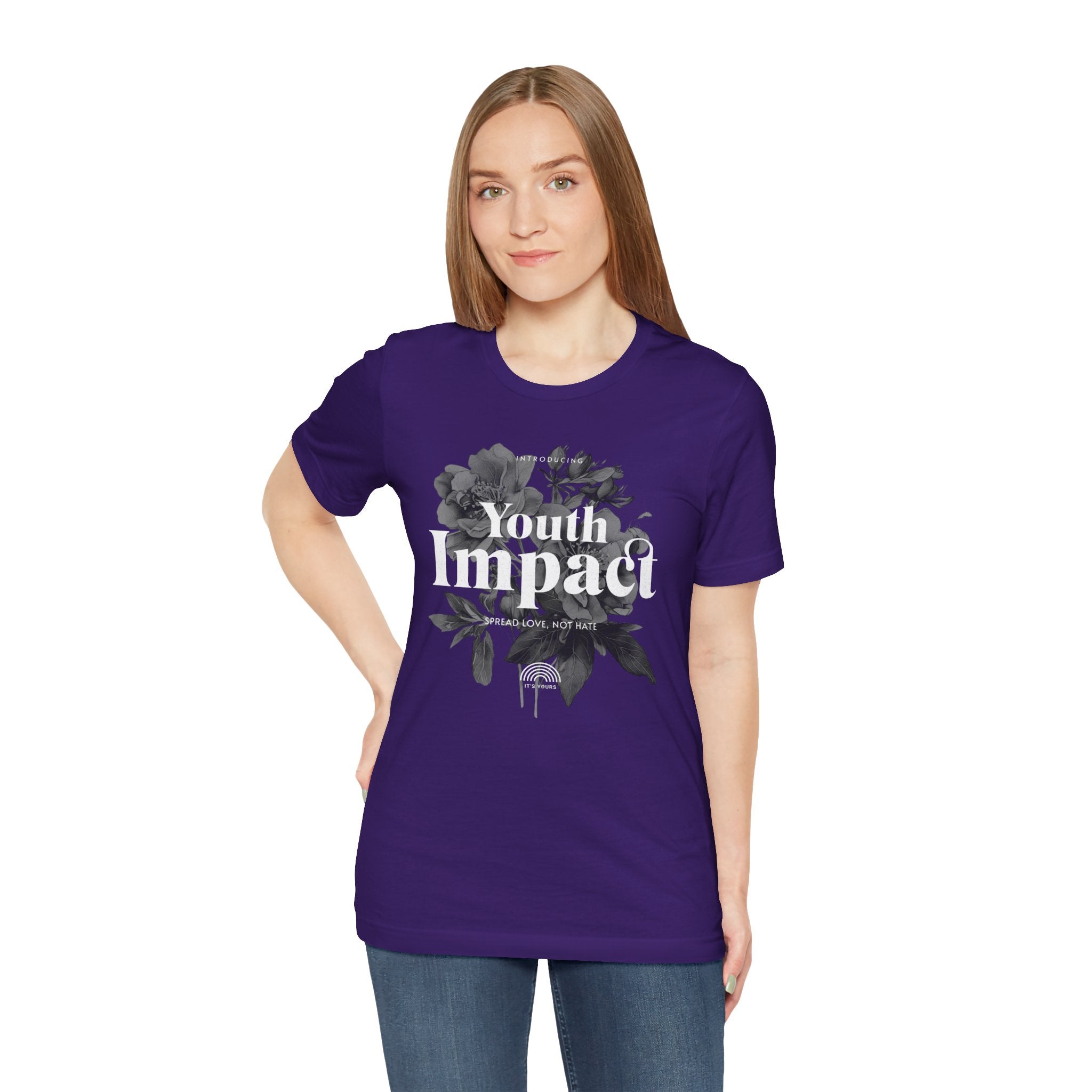 Youth Impact Floral Unisex Tee - Spread Love Not Hate