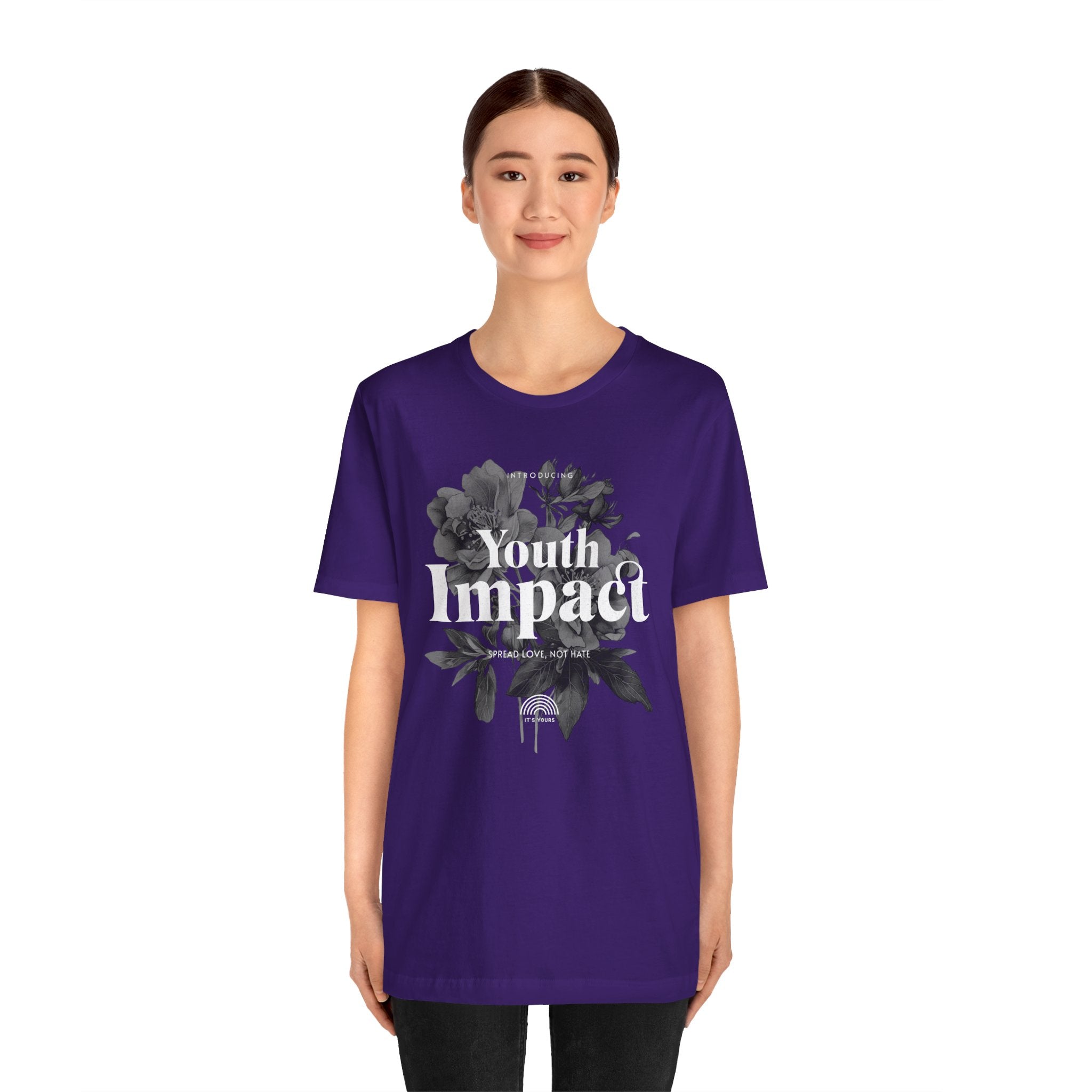 Youth Impact Floral Unisex Tee - Spread Love Not Hate