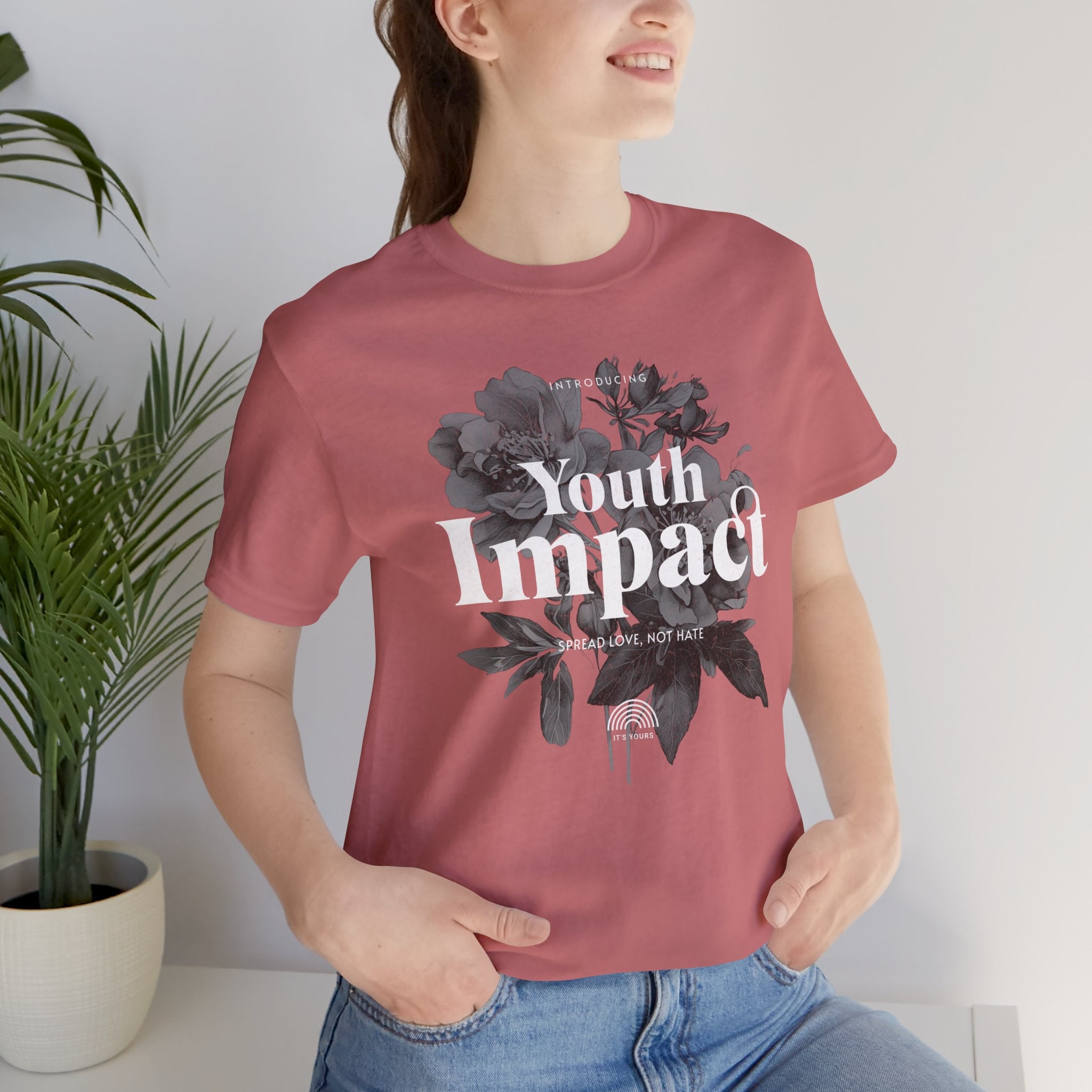 Youth Impact Floral Unisex Tee - Spread Love Not Hate