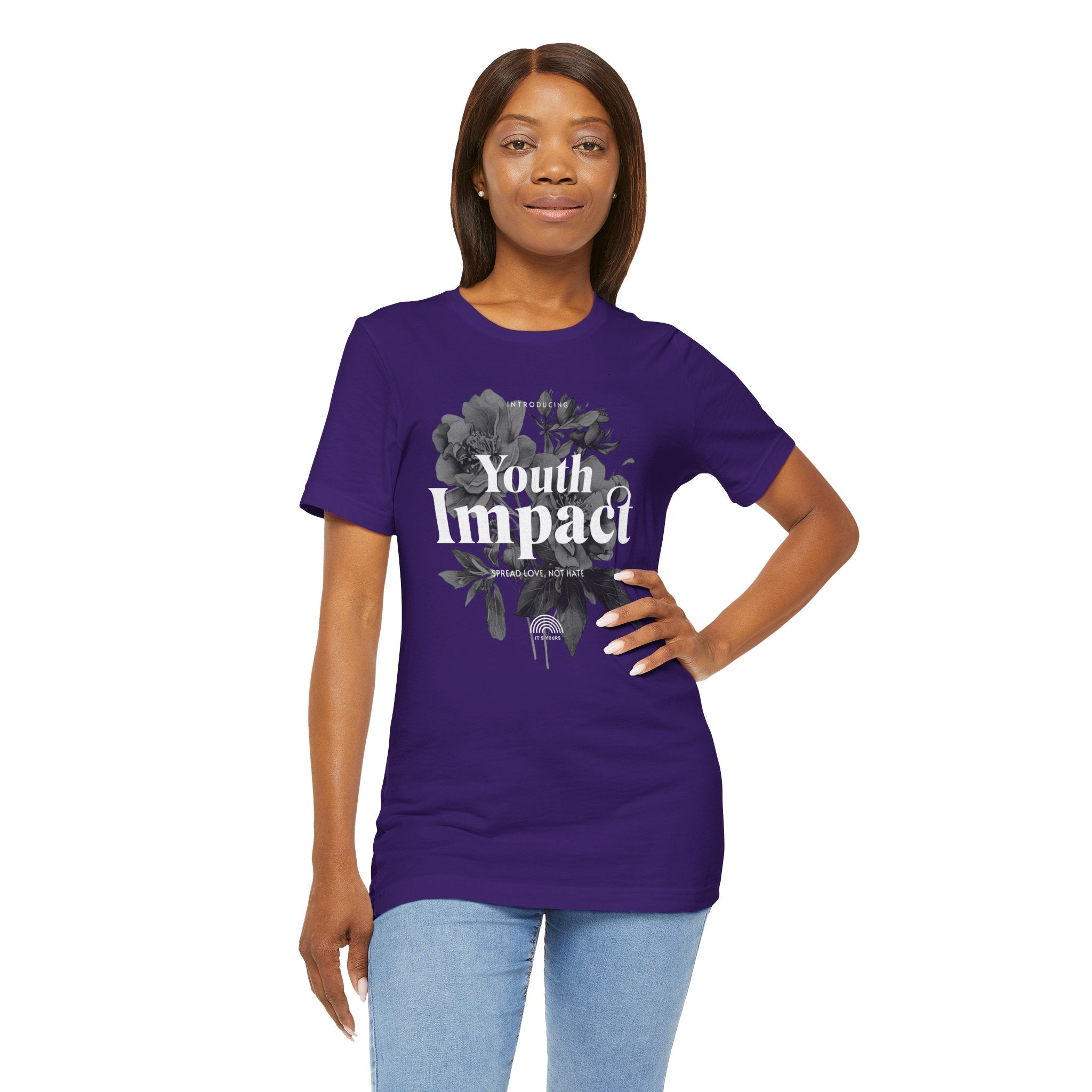 Youth Impact Floral Unisex Tee - Spread Love Not Hate