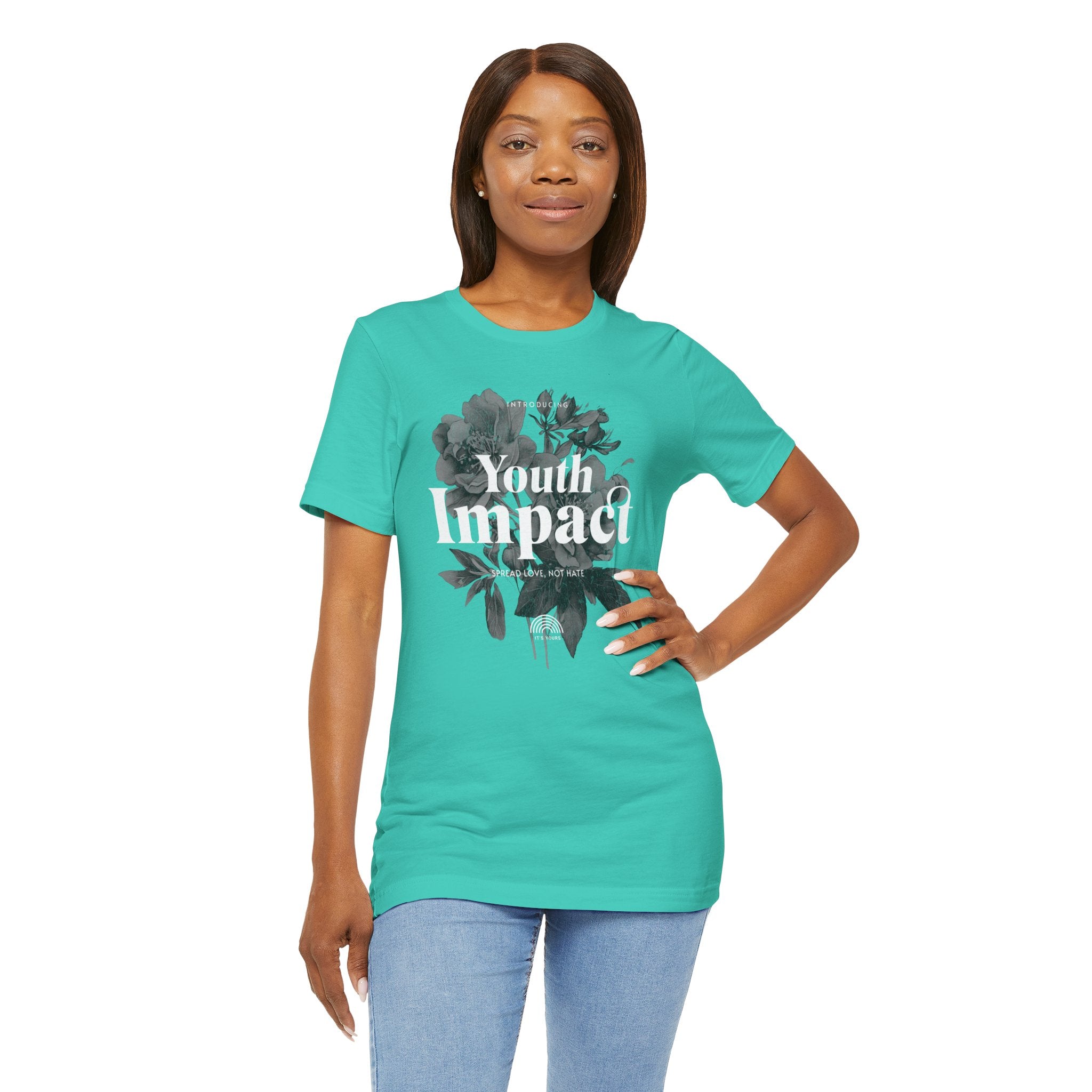 Youth Impact Floral Unisex Tee - Spread Love Not Hate