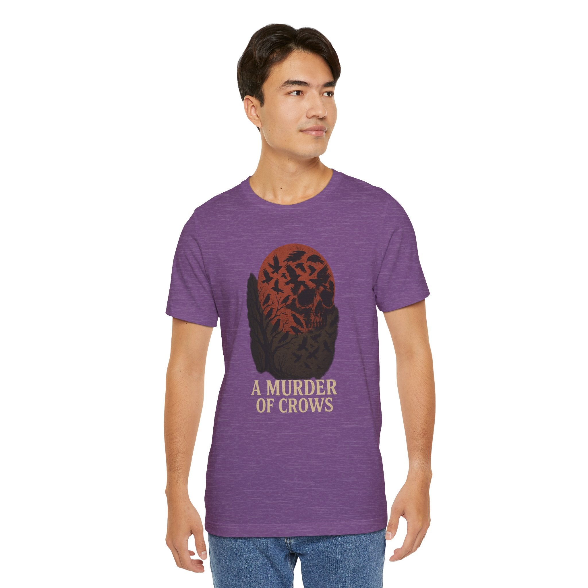 A Murder of Crows Tee, Unisex Jersey Tee, Gothic Shirt, Bird Lover Gift, Dark Aesthetic Clothing, Autumn Vibe Apparel