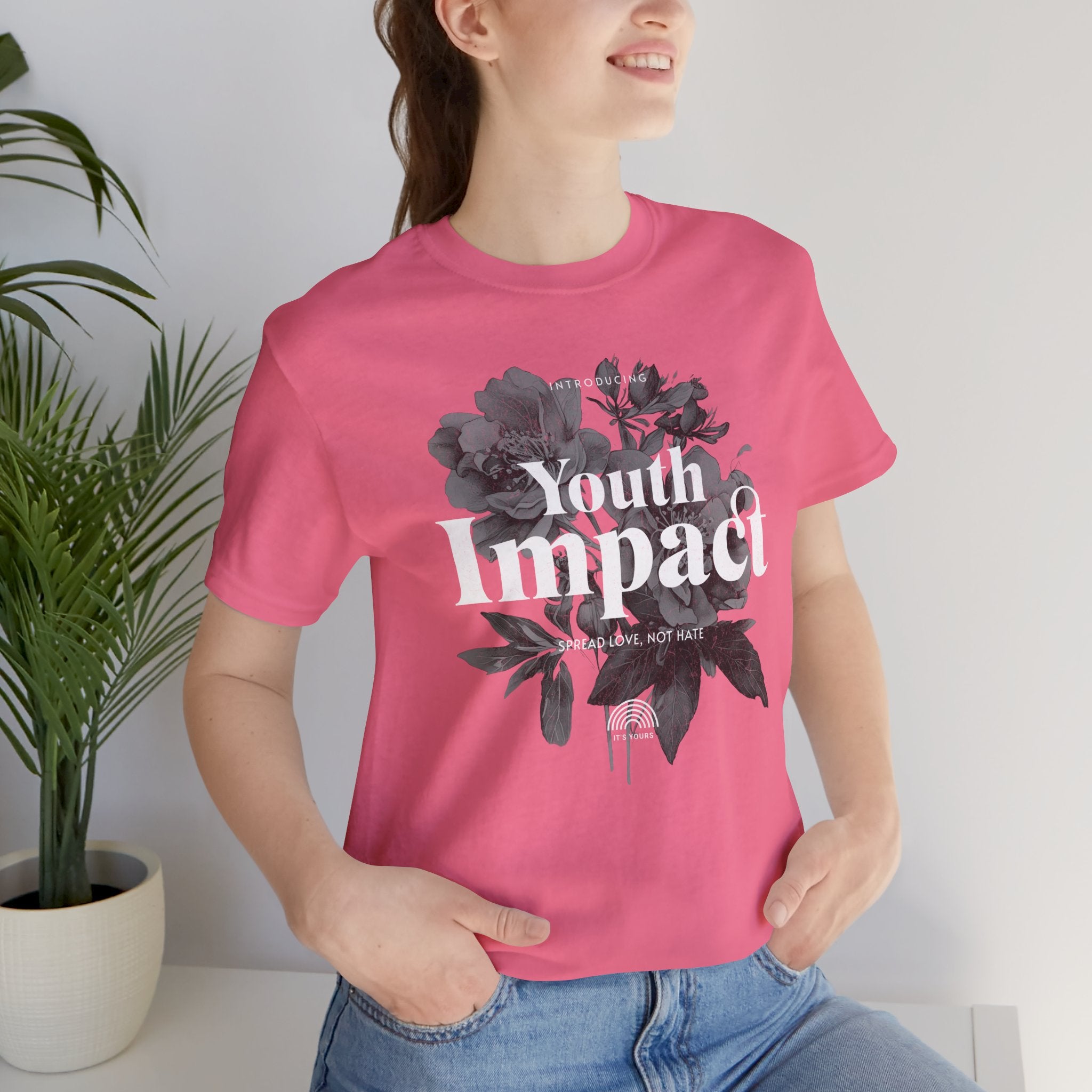 Youth Impact Floral Unisex Tee - Spread Love Not Hate
