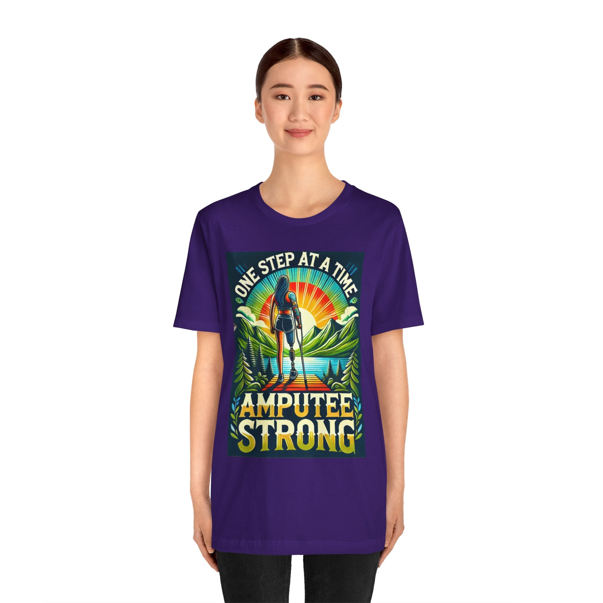 Woman Leg Amputee Amputee Strong  - Graphic Unisex Jersey Short Sleeve Tee