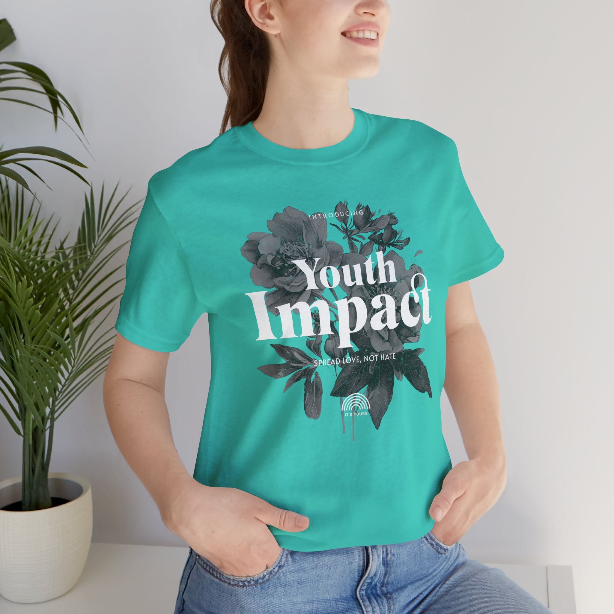 Youth Impact Floral Unisex Tee - Spread Love Not Hate