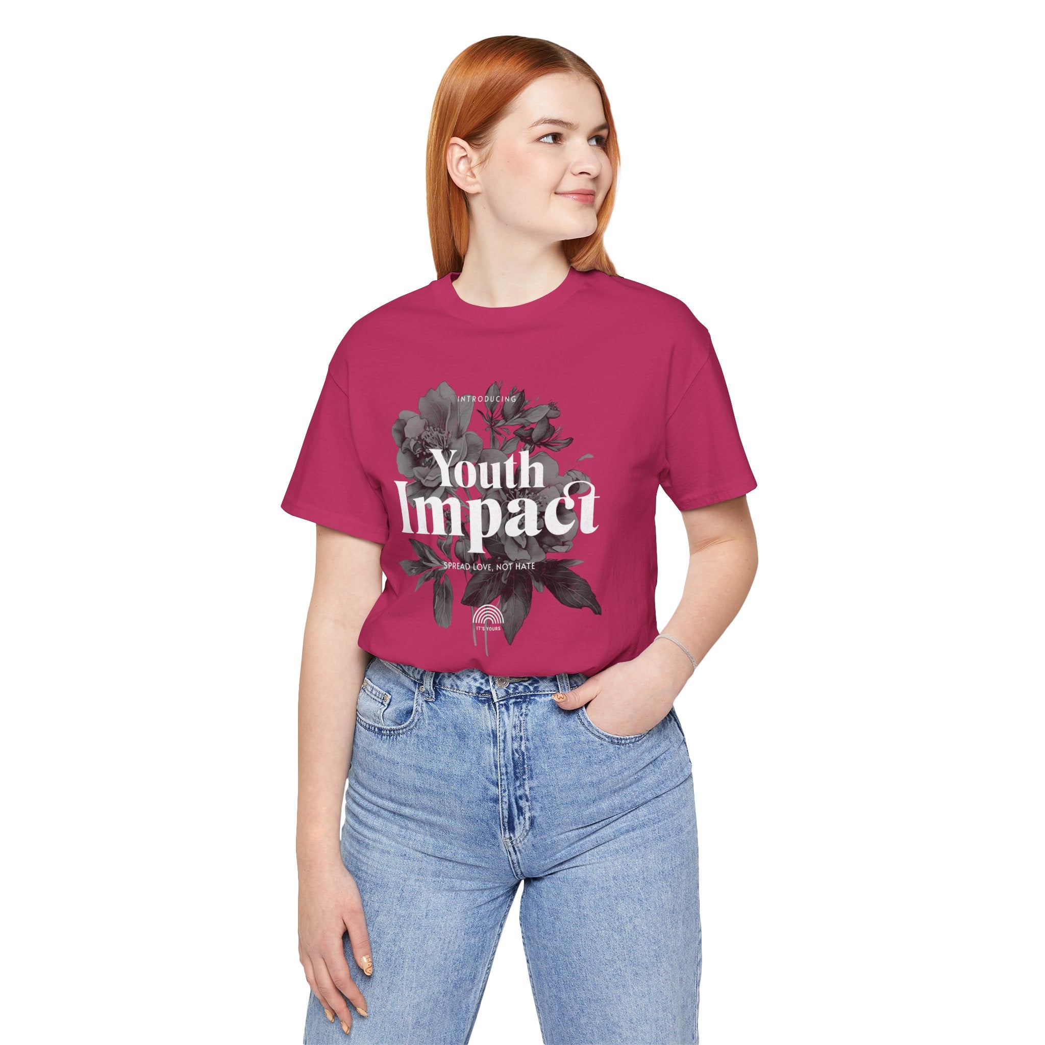 Youth Impact Floral Unisex Tee - Spread Love Not Hate