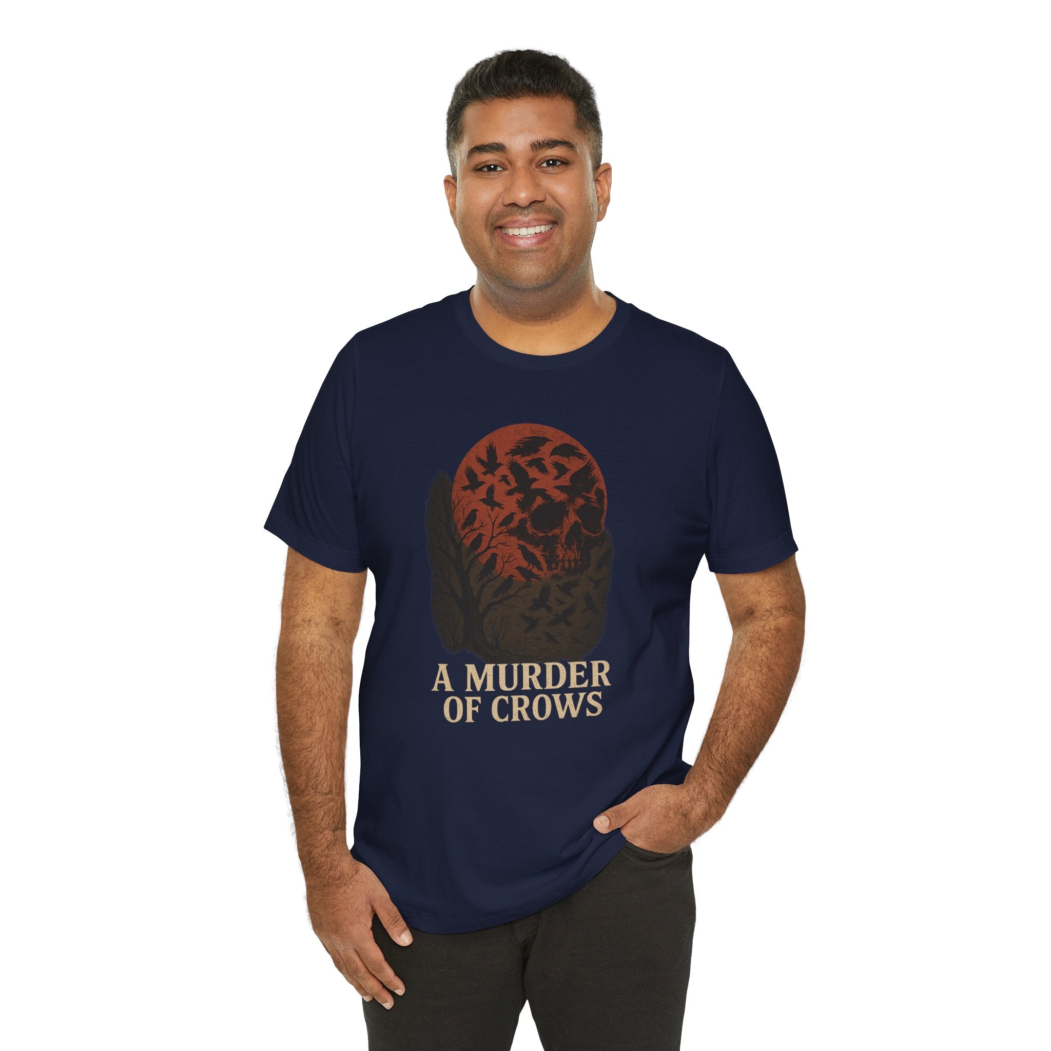 A Murder of Crows Tee, Unisex Jersey Tee, Gothic Shirt, Bird Lover Gift, Dark Aesthetic Clothing, Autumn Vibe Apparel