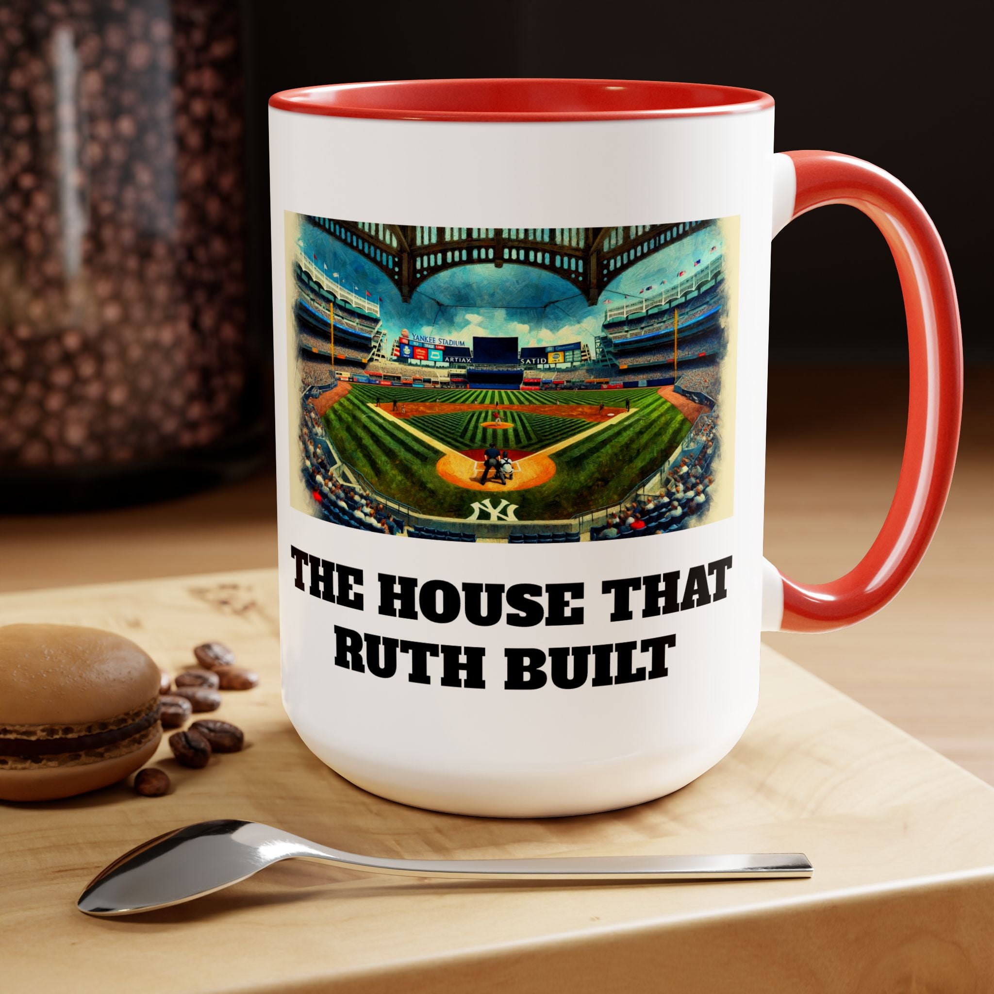 YANKEE STADIUM graphic mug, Two-Tone Coffee 15 oz Mug
