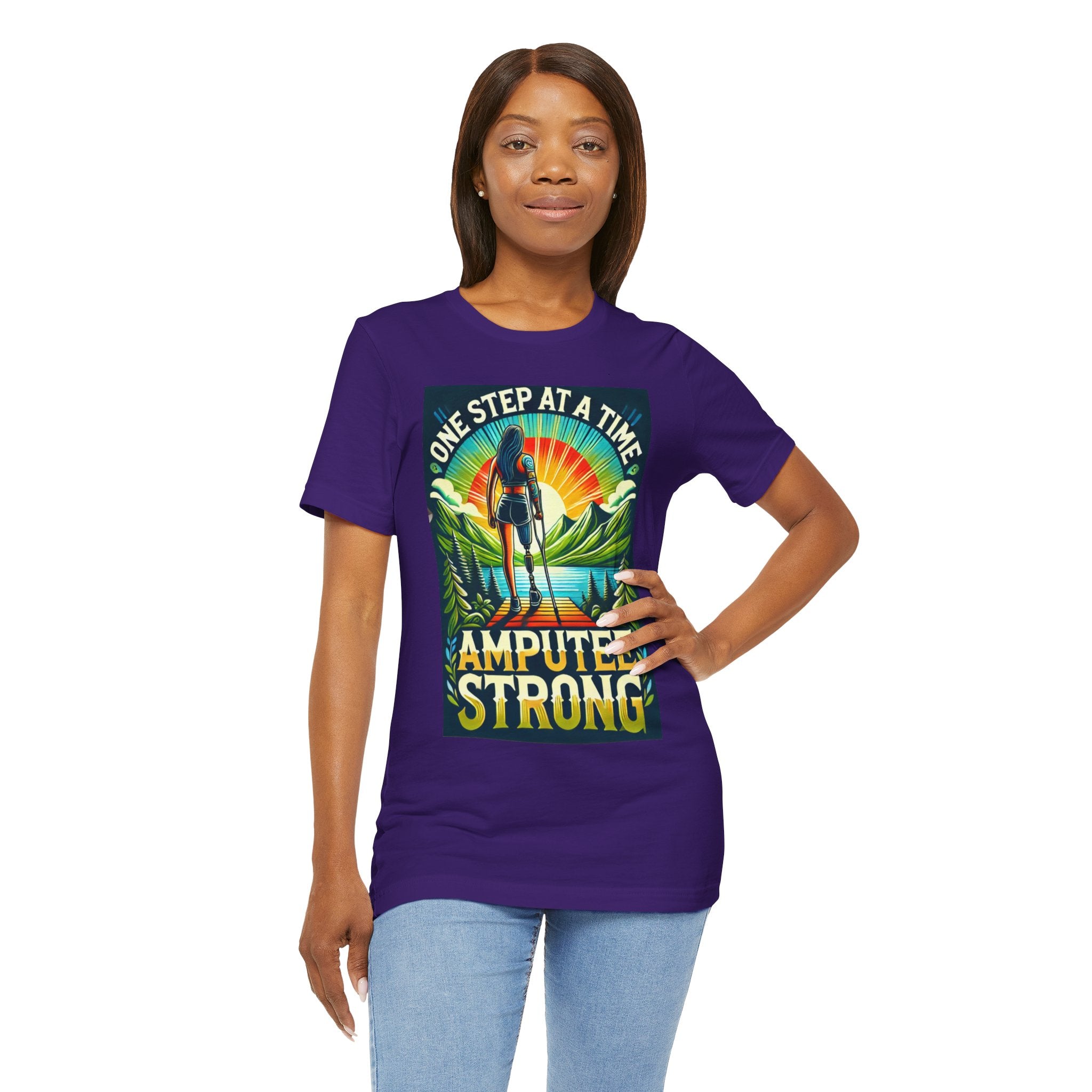 Woman Leg Amputee Amputee Strong  - Graphic Unisex Jersey Short Sleeve Tee