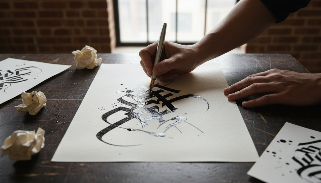 The Raw Soul of Ink: A Case Study in Rich Damm Original Lettering