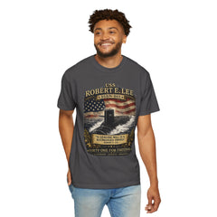 USS Robert E Lee SSBN 601 Submarine T-Shirt with a quote from its namesake