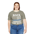 BACK THE BLUE Flag, Graphic Unisex Short Sleeve Tee