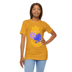 Summer Floral Tee — Retro Flowers & Monstera Design