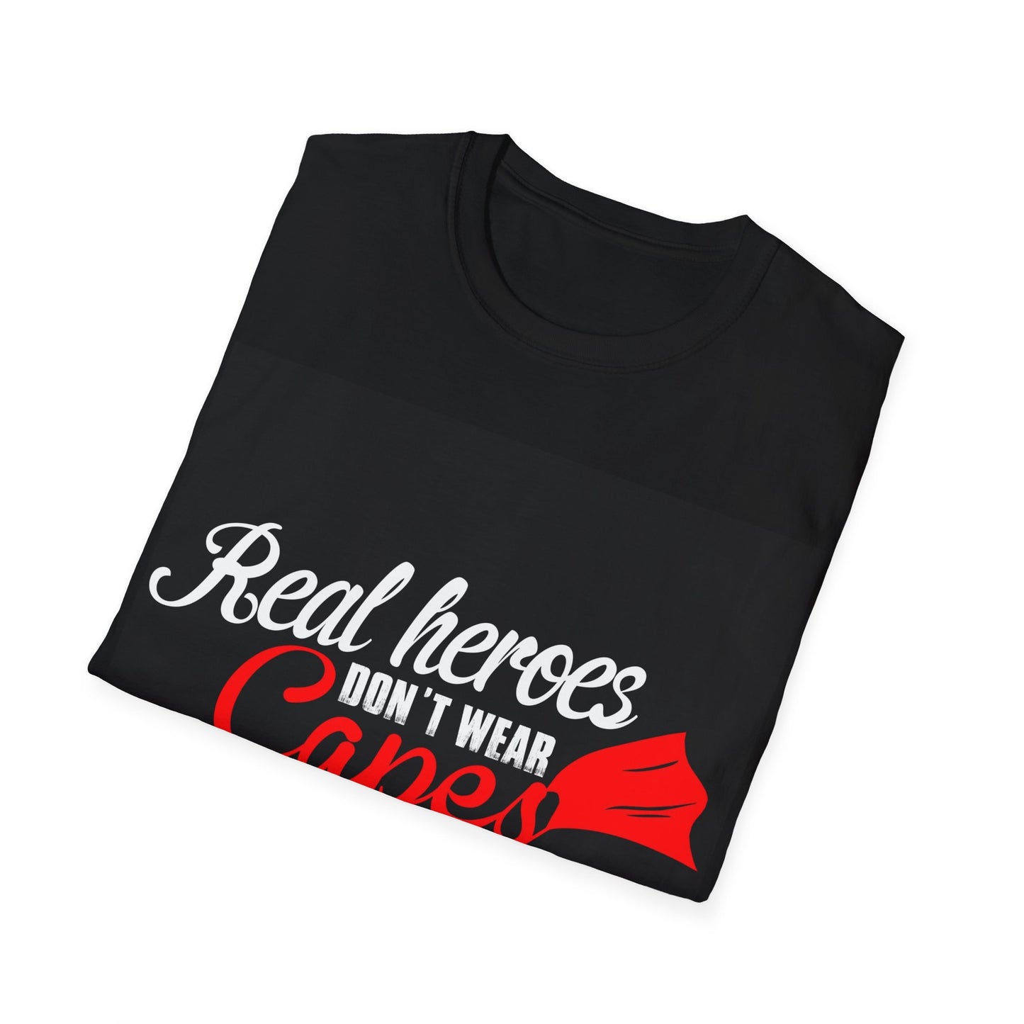 Real Heroes Don't Wear Capes THEY TEACH Unisex Softstyle Graphic T-Shirt