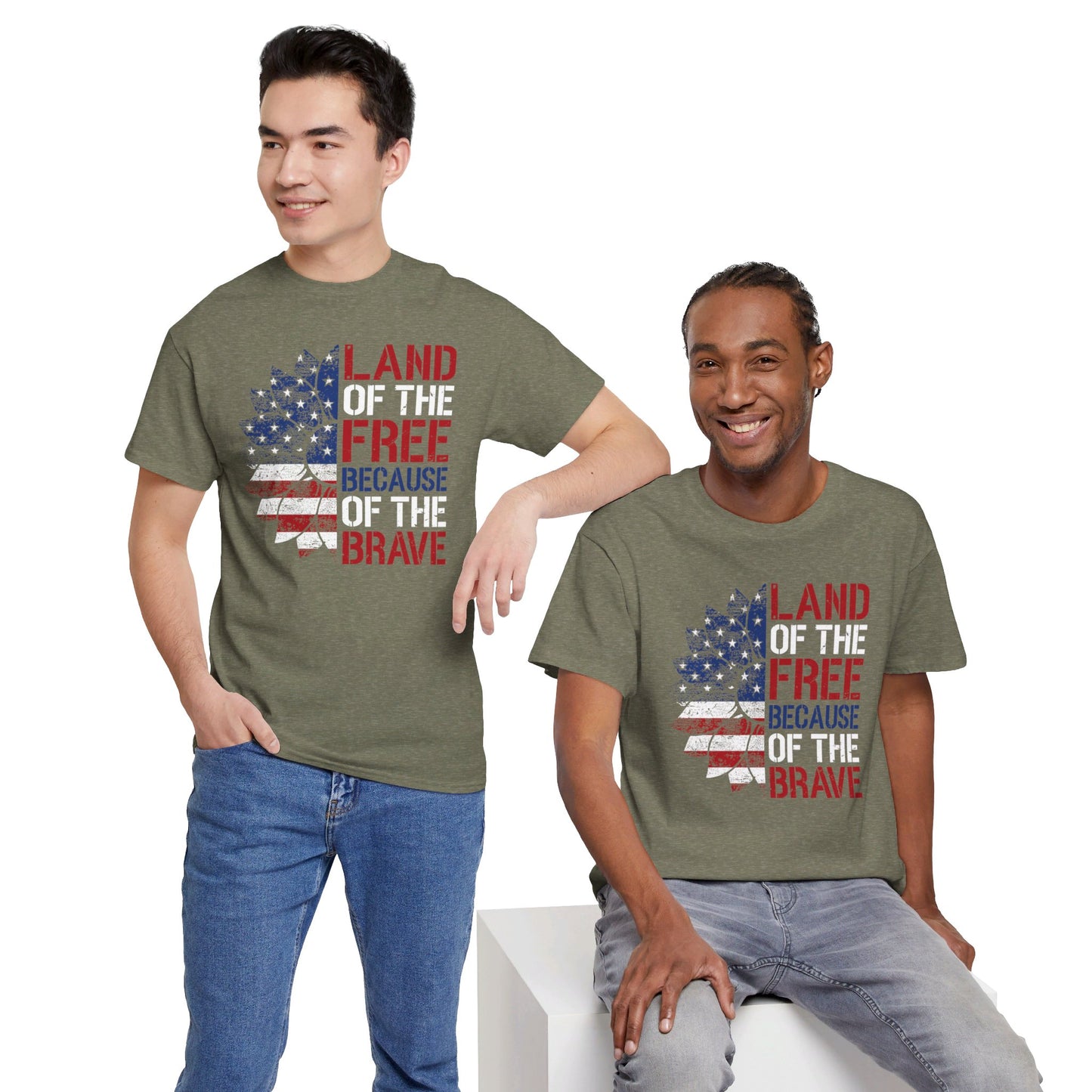 Land Of The Free Because Of The Brave - Unisex Cotton Tee