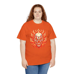 Flaming Fire Clown - Graphic Unisex Heavy Cotton Tee