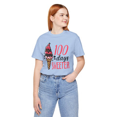 100 Days of School Unisex Tee | Elementary School, Ice Cream, Teacher Apparel