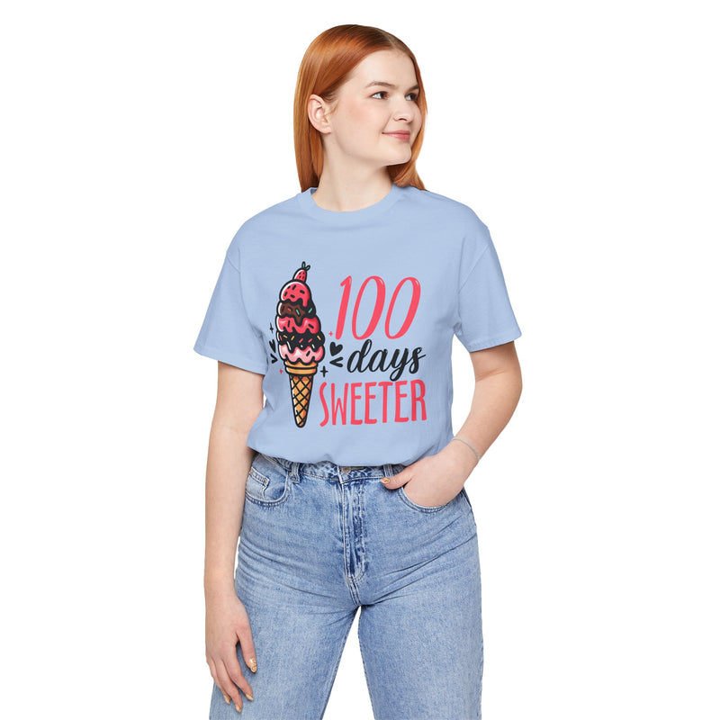 100 Days of School Unisex Tee | Elementary School, Ice Cream, Teacher Apparel