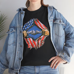 United States Navy Super Submariner tear open T Shirt, Red White and Blue, Patriotic Tee