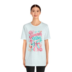 Summer Vibes Tee — Pastel Seashell Bow Beach T-Shirt
