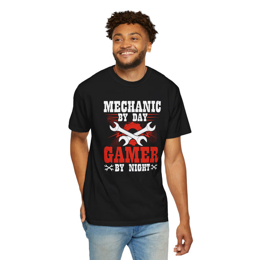 Mechanic By Day Gamer By Night, Comfort Colors Unisex Relaxed Fit T Shirt