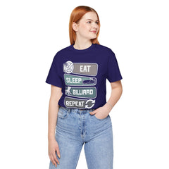 Eat Sleep Billard Repeat - Graphic Unisex Jersey Short Sleeve Tee