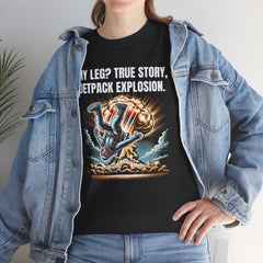 Amputee Exploding JetPack Humor - Unisex Garment-Dyed T-shirt
