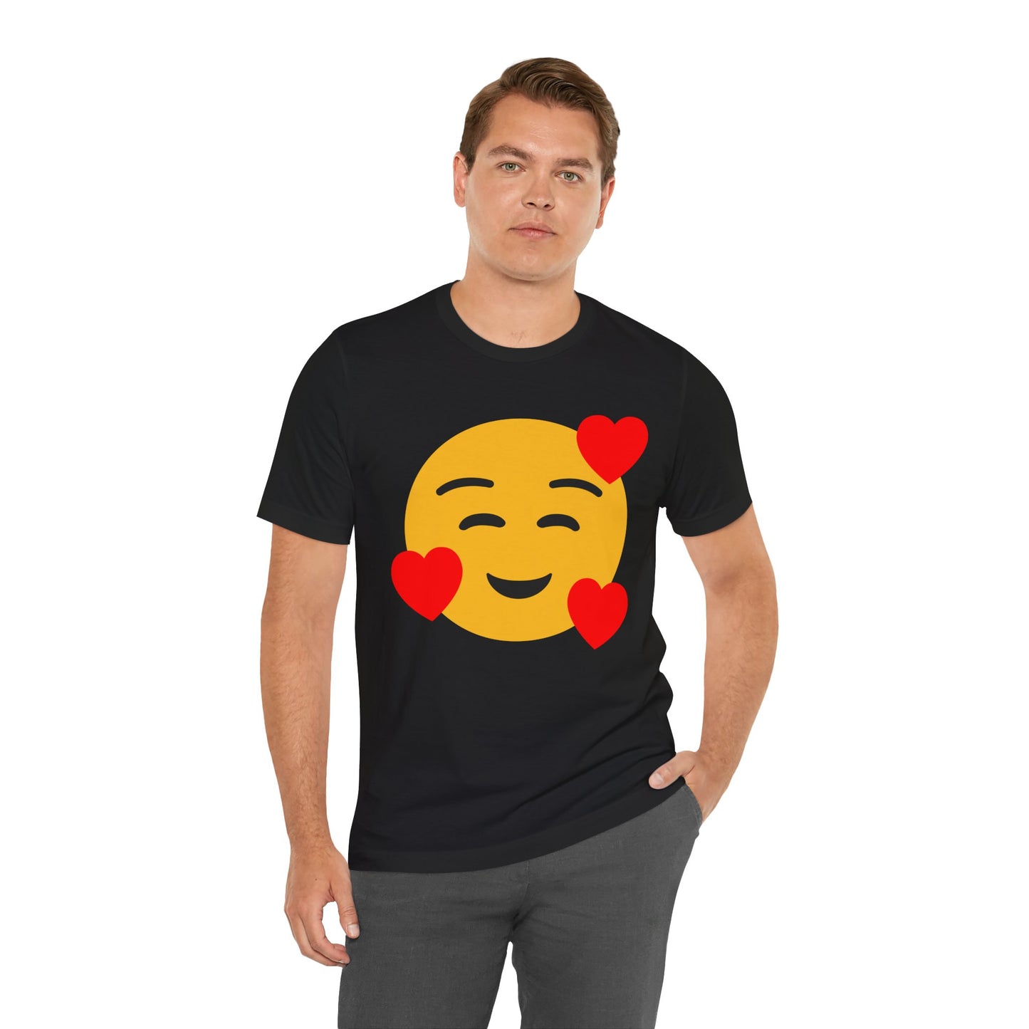 Emoji With Hearts Of Love - Graphic Unisex Jersey Short Sleeve Tee