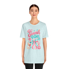 Summer Vibes Tee — Pastel Seashell Bow Beach T-Shirt