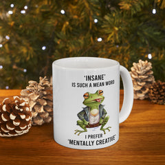 Funny Frog Graphic Mug, white ceramic mug, 11oz, 15oz,