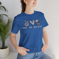 Peace Love Back The Blue in Alaska, Graphic Unisex Short Sleeve Tee