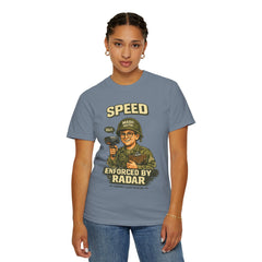 Speed Enforced By Radar T-Shirt — MASH 4077 Retro Traffic Cop Graphic Tee
