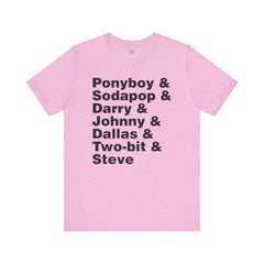 The Outsiders Shirt, Greasers Characters Shirt, Unisex Jersey Short Sleeve Tee