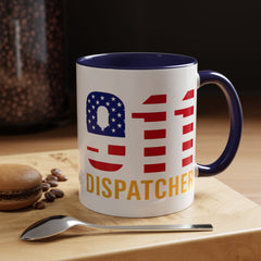Vintage 911 Dispatcher Patriotic Coffee Mug, 11oz, 15oz