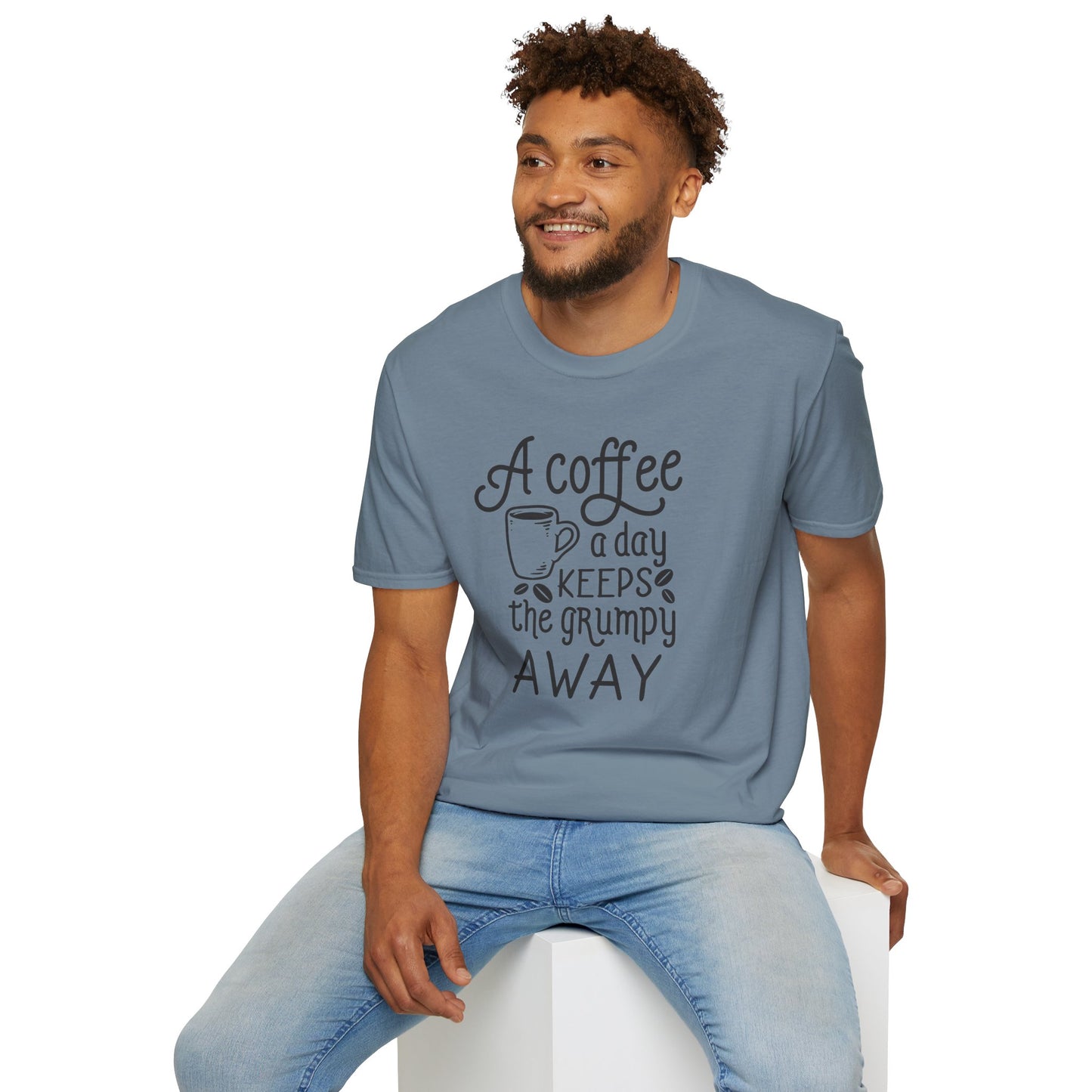 A COFFEE A Day Keeps The Grumpy Away Unisex Softstyle T-Shirt