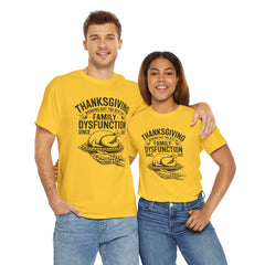 Thanksgiving Family Dysfunction Tee, Unisex Cotton T-Shirt, Funny Holiday Shirt, Family Gathering Wear, Thanksgiving Humor Apparel
