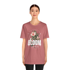 Bloom Stronger Unisex Jersey Tee - Positive Vibes Floral Design
