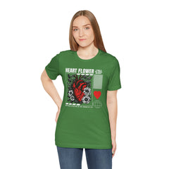 Heart Flower Tee - Nuturing Affection In The Garden Of Life - Positive Vibes Unisex Jersey Short Sleeve Tee