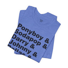 The Outsiders Shirt, Greasers Characters Shirt, Unisex Jersey Short Sleeve Tee