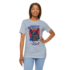 Personalized With Your Dogs Image and Name Patriotic Unisex Jersey Short Sleeve Tee