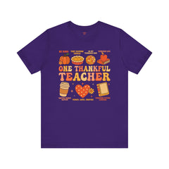 One Thankful Teacher T‑Shirt – Fall and Thanksgiving  Teacher Appreciation Tee