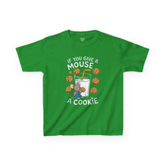 Kids Heavy Cotton™ Tee - "If You Give a Mouse a Cookie" - Fun Cartoon Shirt for Young Readers