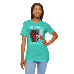 Heart Flower Tee - Nuturing Affection In The Garden Of Life - Positive Vibes Unisex Jersey Short Sleeve Tee